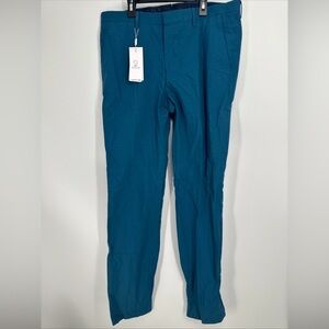 Lacoste Pants Mens 33x32 Golf Chino Flat Front Blue Striped NWT